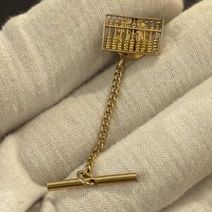 Vintage 14K yellow gold abacus pin brooch